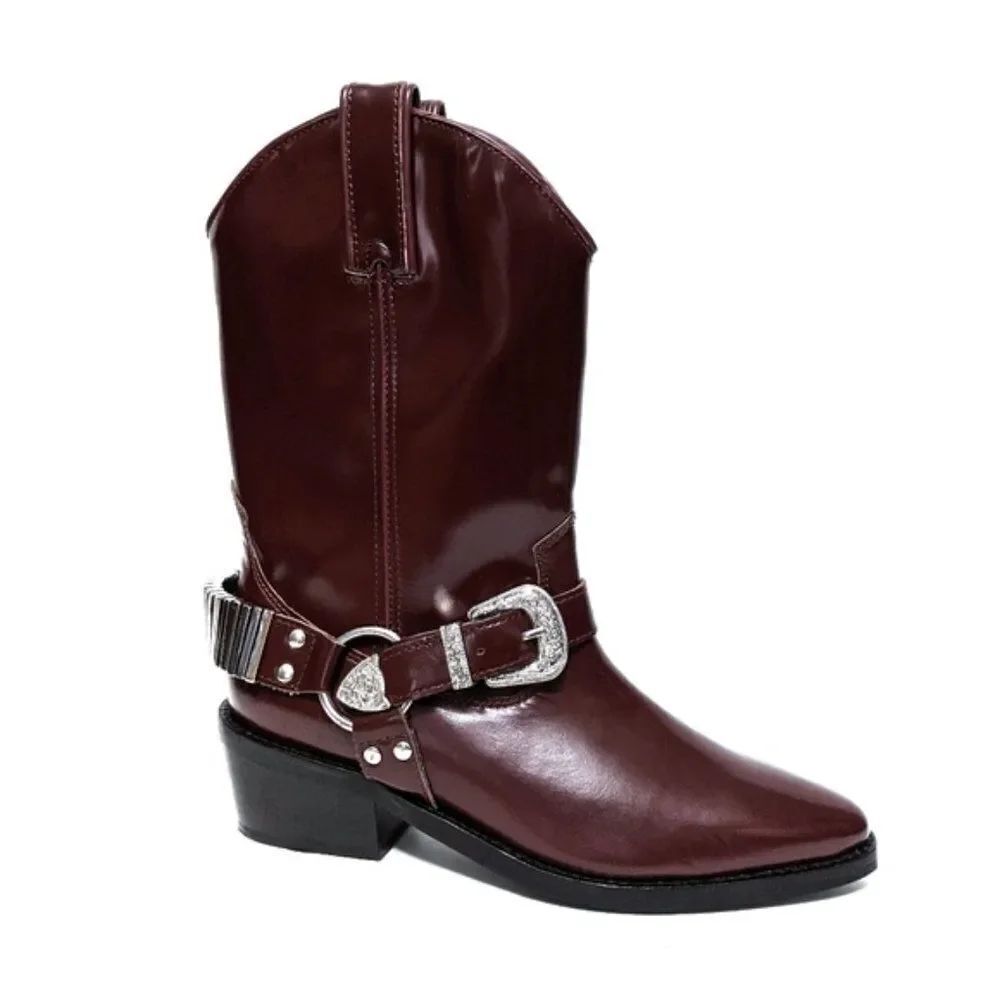 NWOB FREE PEOPLE Ridge Leather Western Boots 37 - Picture 3 of 13